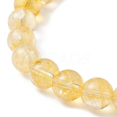 Natural Citrine & Synthetic Hematite Beaded Stretch Bracelet BJEW-JB09760-04-1