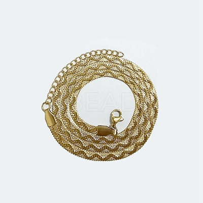 304 Stainless Steel Herringbone Chain Necklaces NJEW-P282-03G-1