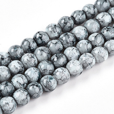 Baking Paint Glass Beads Strands DGLA-N003-8mm-A06-1