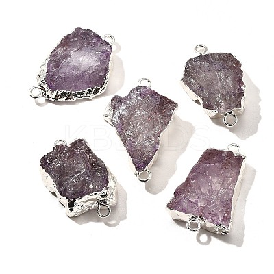 Raw Rough Natural Dyed Quartz Crystal Links Connector Charms G-K189-04S-03-1