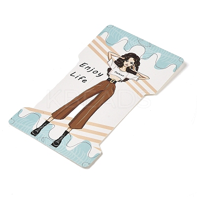 Rectangle Girl Print Paper Hair Clip Display Cards CDIS-M007-03A-1
