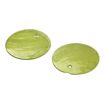 Spray Painted Natural Capiz Shell Pendants SHEL-C010-12A-1