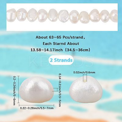 2 Strands Natural Cultured Freshwater Pearl Beads Strands PEAR-SC0001-30-1