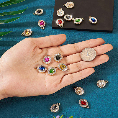 18Pcs 9 Colors UV Plating Alloy Pendants ALRI-TA0001-20-1