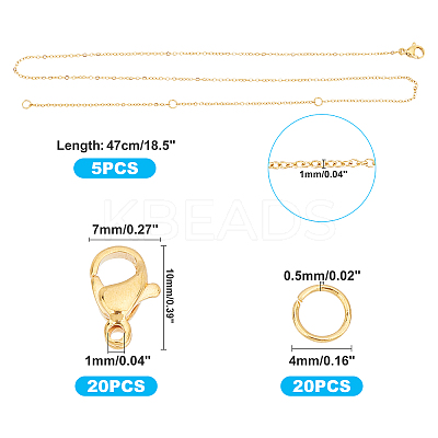 DIY 304 Stainless Steel Necklace Making Kits DIY-UN0002-23-1