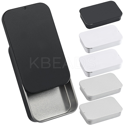 6Pcs Slide Top Tinplate Trinket Storage Boxes CON-SP0001-23A-1