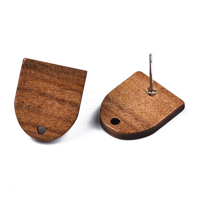 Walnut Wood Stud Earring Findings MAK-N032-011-1