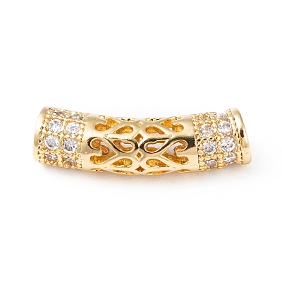Brass Micro Pave Cubic Zirconia Beads ZIRC-F001-66G-1