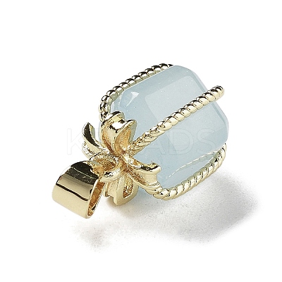 Natural Aquamarine Gift Box Charms X-G-P523-01G-03-1