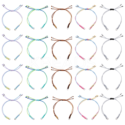 20Pcs 5 Colors Nylon Thread Cord for DIY Bracelet Making AJEW-DC00015-1