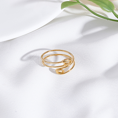 1Pc Stainless Steel Cuff Rings for Women RJEW-LP0002-26G-1
