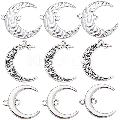 60Pcs 3 Styles Tibetan Style Alloy 2-Loop Connector Charms FIND-SC0007-55-1