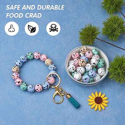 WEWAYSMILE 50Pcs 5 Styles 15mm Silicone Round Beads Making Kit JX486A-1