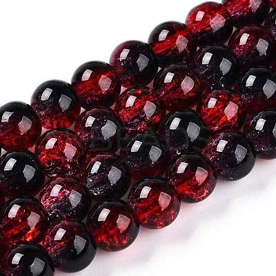 Transparent Crackle Glass Bead Strands GLAA-T025-8mm-02G-1