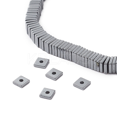 Electroplate Non-magnetic Synthetic Hematite Heishi Beads Strands G-J171A-4x4mm-03-1