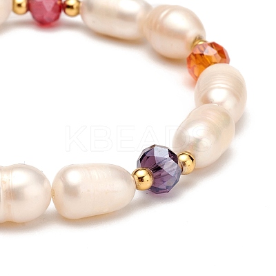 Natural Pearl Beaded Bracelets for Mom Women Girl BJEW-TA00010-1