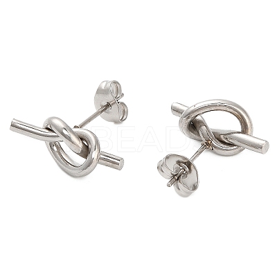 knot 304 Stainless Steel Stud Earrings EJEW-Z150-01P-1