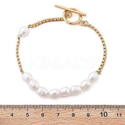 304 Stainless Steel Boston Link Chains Bracelets for Women BJEW-C089-10G-1