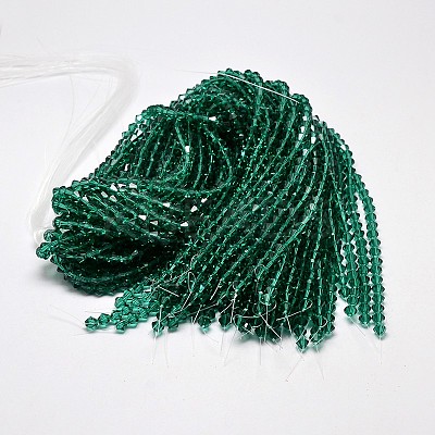 Imitate Austrian Crystal Bicone Glass Beads Strands GLAA-F029-4x4mm-10-1