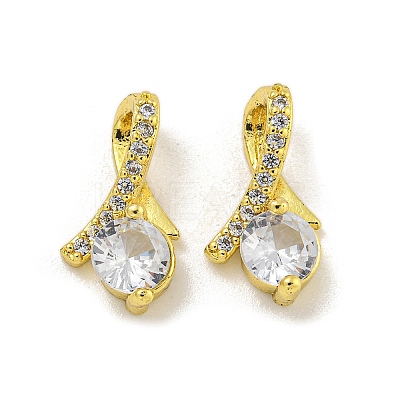 Rack Plating Brass Micro Pave Cubic Zirconia Charms KK-C074-01G-1