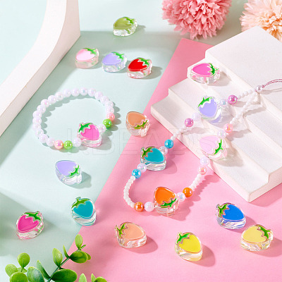 22Pcs 11 Colors Transparent Enamel Acrylic Beads TACR-TA0001-59-1