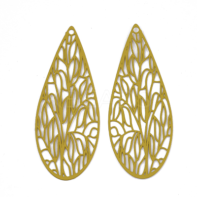 430 Stainless Steel Filigree Pendants STAS-S108-11E-1