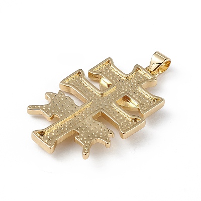 Eco-Friendly Rack Plating Brass Pendants KK-F848-14G-1