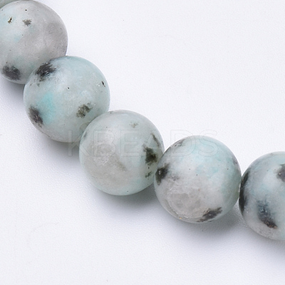 Natural Sesame Jasper/Kiwi Jasper Beaded Stretch Bracelets BJEW-S128-04-1