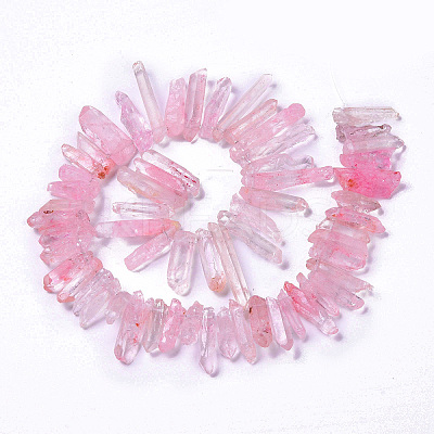 Natural Crackle Quartz Crystal Dyed Beads Strands G-I345-05B-1