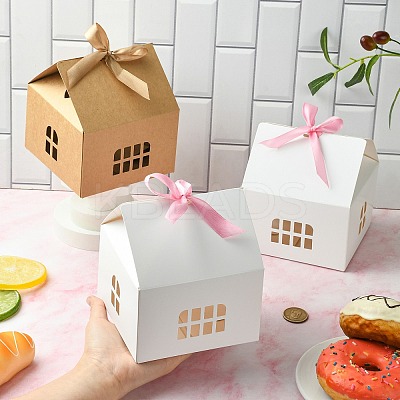 20 Sets 2 Colors House Shape Paper Jewelry Storage Gift Box CON-CJ0001-23-1