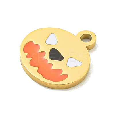 Halloween Theme Ion Plating(IP) 304 Stainless Steel Enamel Charms STAS-M011-03D-1