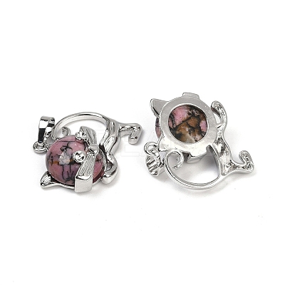 Natural Hypersthene Kitten Pendants G-J386-C17-13-1