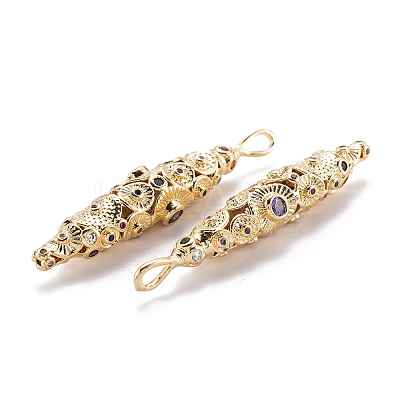 Real 18K Gold Plated Brass Micro Pave Cubic Zirconia Pendants X-ZIRC-M114-54G-1