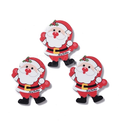 Christmas Style Printed Acrylic Cabochons LS-MACR-O045-01B-1