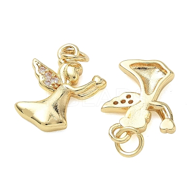 Brass Micro Pave Cubic Zirconia Pendants KK-T085-15B-G-1