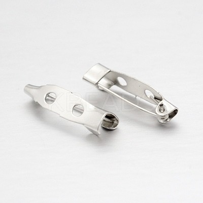 Iron Brooch Pin Back Safety Catch Bar Pins with 2 Holes IFIN-A171-04D-1