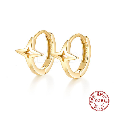925 Sterling Silver Star Hoop Earrings KL4748-1-1