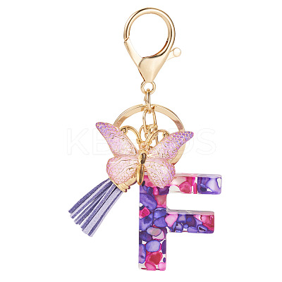 Resin Butterfly Pendant Keychains KEYC-TAC0034-03F-1