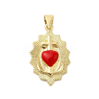 Brass Enamel Pendants KK-P303-08A-G-1