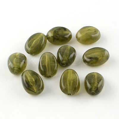 Oval Imitation Gemstone Acrylic Beads X-OACR-R052-M-1