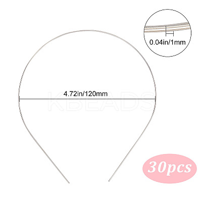 Hair Accessories Iron Hair Band Findings OHAR-GF0001-16-1
