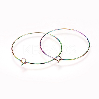 Ion Plating(IP) 304 Stainless Steel Hoop Earrings Findings STAS-F217-09-B-1
