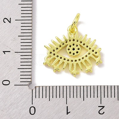 Real 18K Gold Plated Brass Micro Pave Cubic Zirconia Pendants KK-L209-039G-03-1