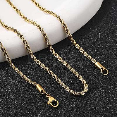304 Stainless Steel Rope Chain Necklaces NJEW-L167-06B-G-1