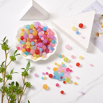 1160Pcs 4 Sizes Transparent Acrylic Ball Beads FACR-PJ0001-03-1