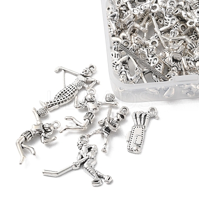 42Pcs 7 Style Sports Theme Tibetan Style Alloy Pendants FIND-FS0001-56-1