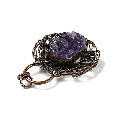 Natural Amethyst Nuggets Big Pendants G-D468-21R-1