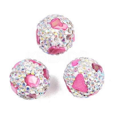 Handmade Polymer Clay Rhinestone Beads CLAY-H009-03F-1