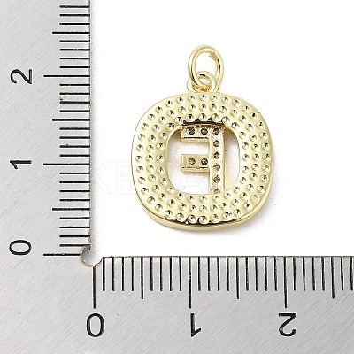 Rack Plating Brass Micro Pave Clear Cubic Zirconia Pendants KK-E102-33G-F-1