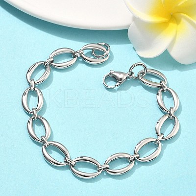 304 Stainless Steel Link Chain Bracelets for Women BJEW-B169-04A-P-1